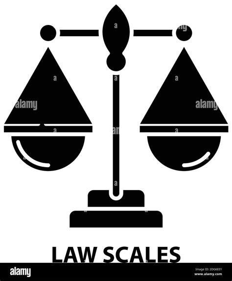 Law Scales Icon Black Vector Sign With Editable Strokes Concept Illustration Stock Vector