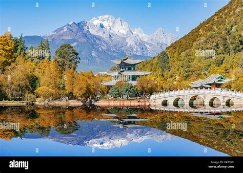 autumn view   jade dragon snow mountain   black dragon pool