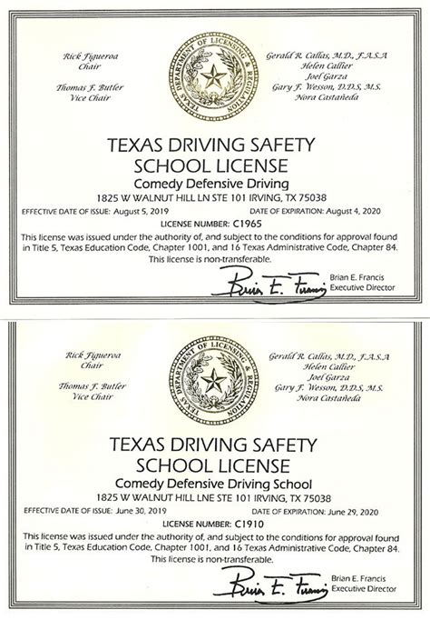 Texas Driving Safety Course Printable Certificate Tutore Org Master