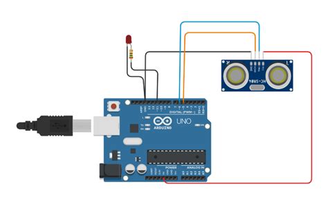 Circuit Design Sensor De Distancia Tinkercad