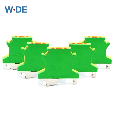 10Pcs USLKG 2 5N PE Din Rail Terminal Blocks Ground Universal Connector