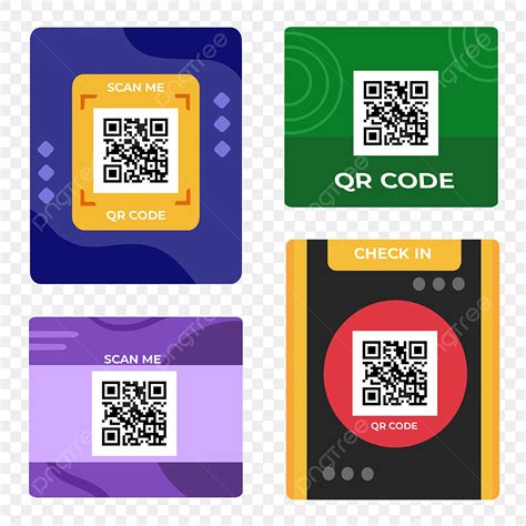 Conjunto De Plantilla De Etiqueta De Código Qr Con Forma De Rectángulo