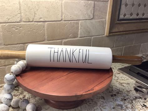 Large Rae Dunn Thankful Rolling Pin Rae Dunn Fall Rae Dunn Etsy