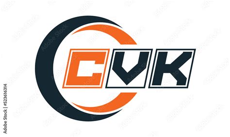 Cvk Three Letter Circle Logo Design Custom Font Logo Vector Template