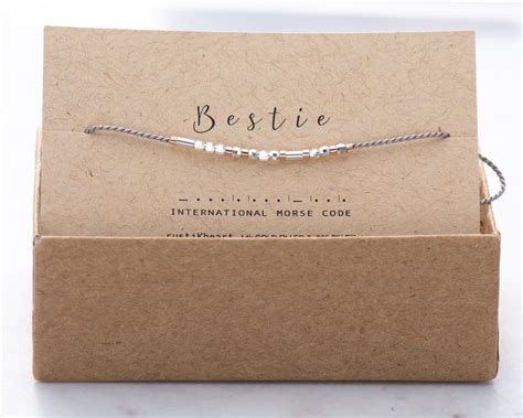 Bestie Morse Code Bracelet Bestie T Bracelet Sterling Etsy