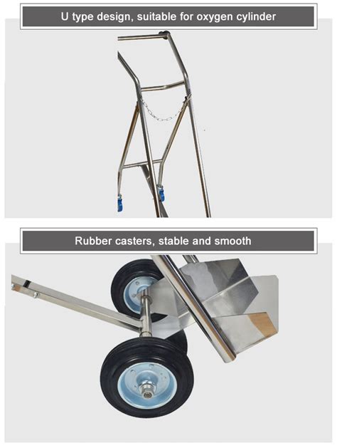 Stainless Steel Hospital Oxygen Cylinder Trolley