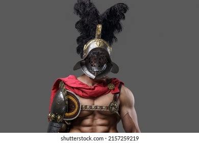 Portrait Furious Gladiator Naked Torso Muscular Stock Photo 2147449459 Shutterstock