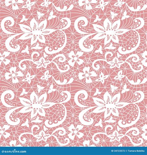 Lace Seamless Pattern With Flowers Stock Vector Illustration Of Lacy