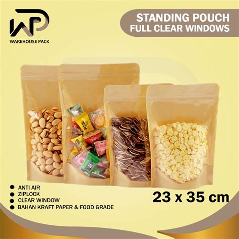 Jual Standing Pouch Craft Full Clear Windows Standing Pouch Ziplock