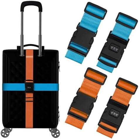 Luggease Luggage Straps Pack Heavy Duty Lockable Suitcase Straps