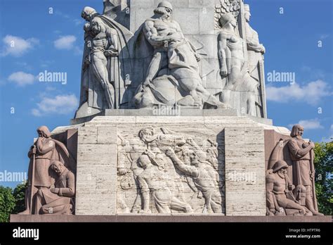 Close Up On A Socle Of Freedom Monument Honouring Soldiers Killed During The Latvian War Of