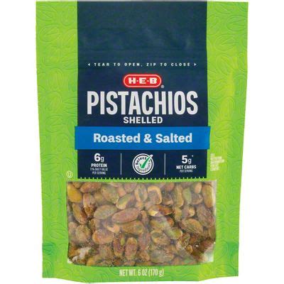 H E B Salted Roasted Shelled Pistachios 6 Oz Joe V S Smart Shop