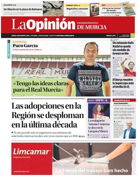 Periódico La Opinión De Murcia España Periódicos De España Edición