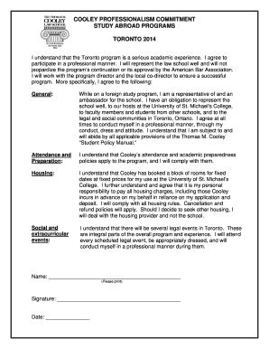 Fillable Online Cooley Professionalism Form Pdf Thomas M Cooley