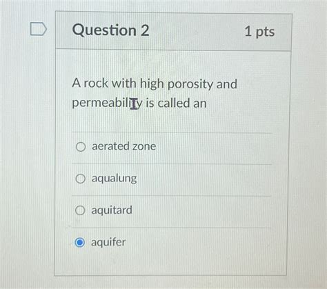 Solved Question 21 PtsA Rock With High Porosity And Chegg