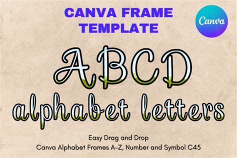 Canva Letters Frame Alphabet Template 45 Graphic By Mellow Template · Creative Fabrica