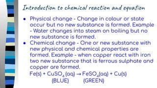 Class Chemistry Chapter Chemical Reaction And Equations Ppt