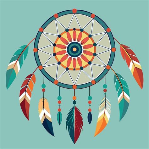 Premium Vector | Native American Indian Dreamcatcher with feathers