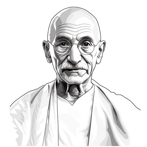 Premium Photo | Indian Mahatma Gandhi drawing outline sketch vector Art illustration