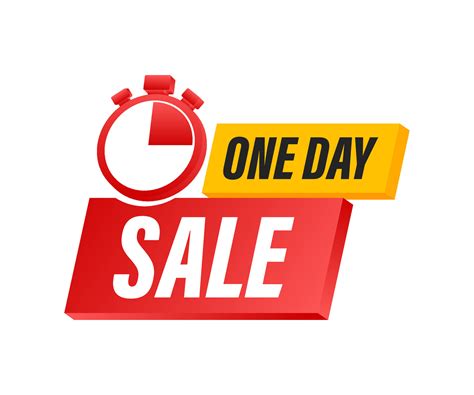 One day Sale banner badge. Sale, price tag. Store label. Special offer