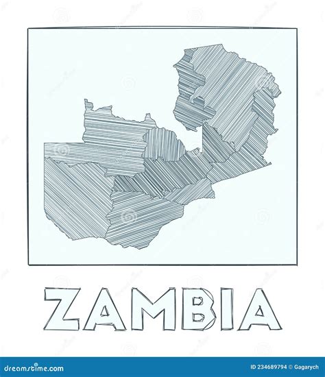 Mappa Dello Zambia Illustrazione Vettoriale Illustrazione Di