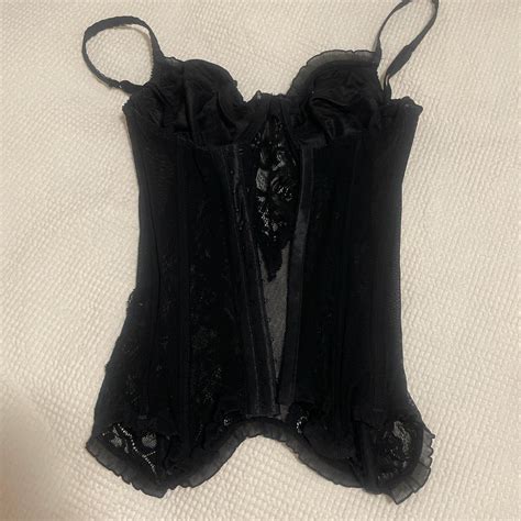 Black Vintage Lingerie Corset Would Fit Sizes 6 10 Depop