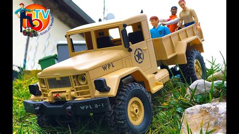 Military Truck RC 4x4 WPL B 1 Mini Off Road 1 16 GearBest YouTube