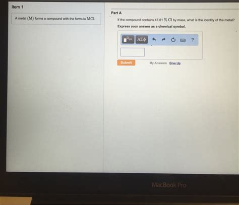 Solved A Metal M Forms A Compound With The Formula Mcl Chegg