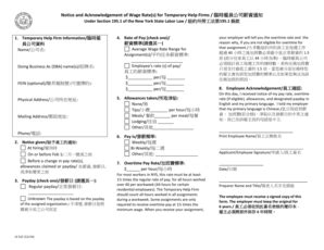 Fillable Online Labor State Ny Notice And Acknowledgement Of Wage Rate