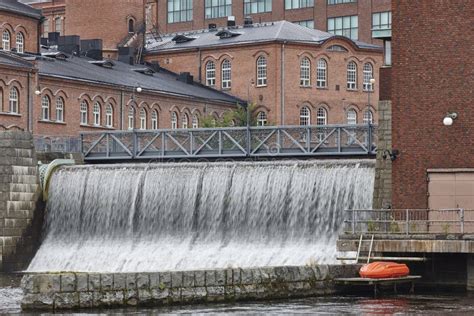 Traditional Industrial Buildings and Dam in Tampere City. Finland Stock Image - Image of ...