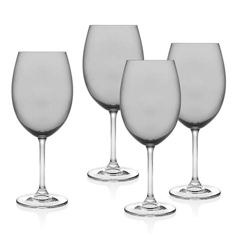 Godinger Meridian 12 Oz Smoke White Wine Glass Goblet Set Of 4 22656 The Home Depot