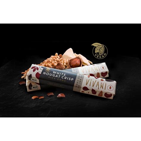 White Nougat Crisp Rice Choc Riegel Bio 35g Vivani Mr Vegan DER