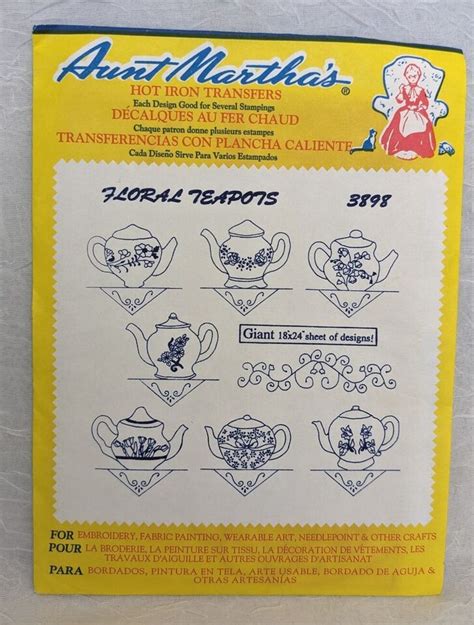 6 Aunt Marthas Transfers Hot Iron Teapots Lot 3898 3853 3824 3787 3749 3437 Vtg EBay
