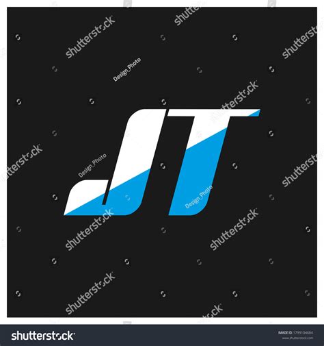 Jt Letter Logo Design On Black Stock Vector Royalty Free