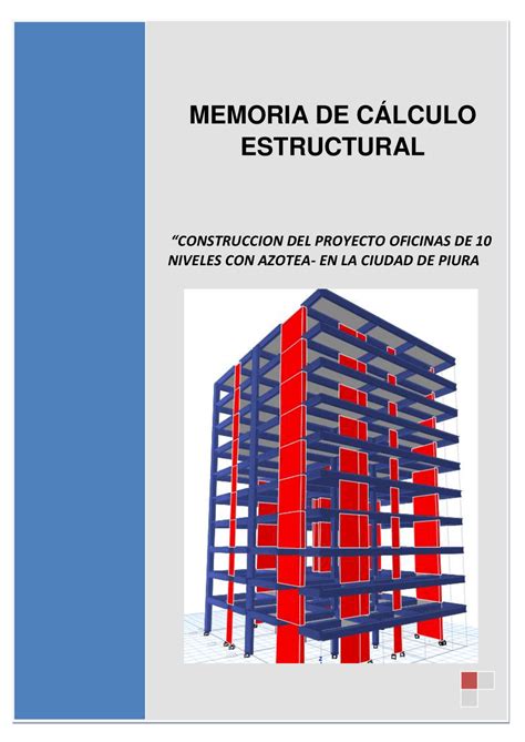 Memoria De Calculo Edificacion 10 Niveles Guías Proyectos Investigaciones De Ingeniería