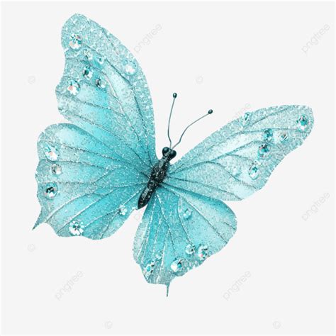 Light Blue Glitter Butterfly, Butterfly, Glitter, Cute PNG Transparent ...