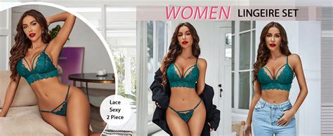 Avidlove Womens Lingerie Piece Lace Babydoll Sexy V Neck Bra And Panty Sets Amazon