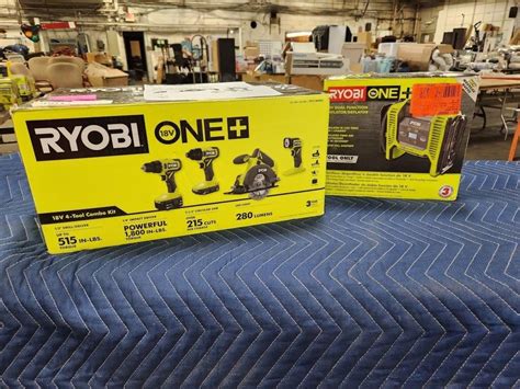 RYOBI ONE+ 18V 4 TOOL COMBO KIT | Live and Online Auctions on HiBid.com