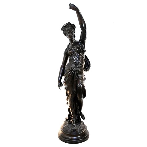 19th C Victorian 54 Tall French Spelter Newel Post Maiden Woman