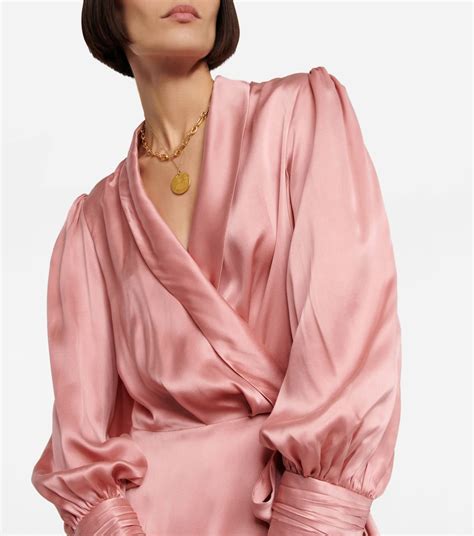 Silk Satin Midi Dress In Pink Zimmermann Mytheresa