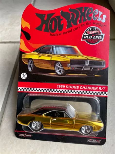 HOT WHEELS RED Line Club Rlc 1969 Dodge Charger R T Gold 1 64 Real Riders EUR 64 99 PicClick DE