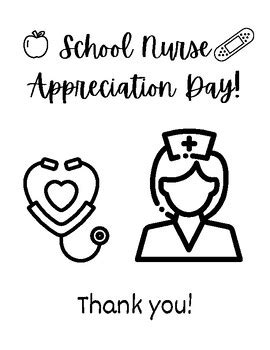 School Nurse Appreciation Day Card by Leticious Learn | TPT