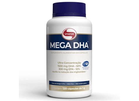 MEGA DHA Vitafor 120 Capsulas Ômega 3 EPA 300mg Alta Concentração DHA