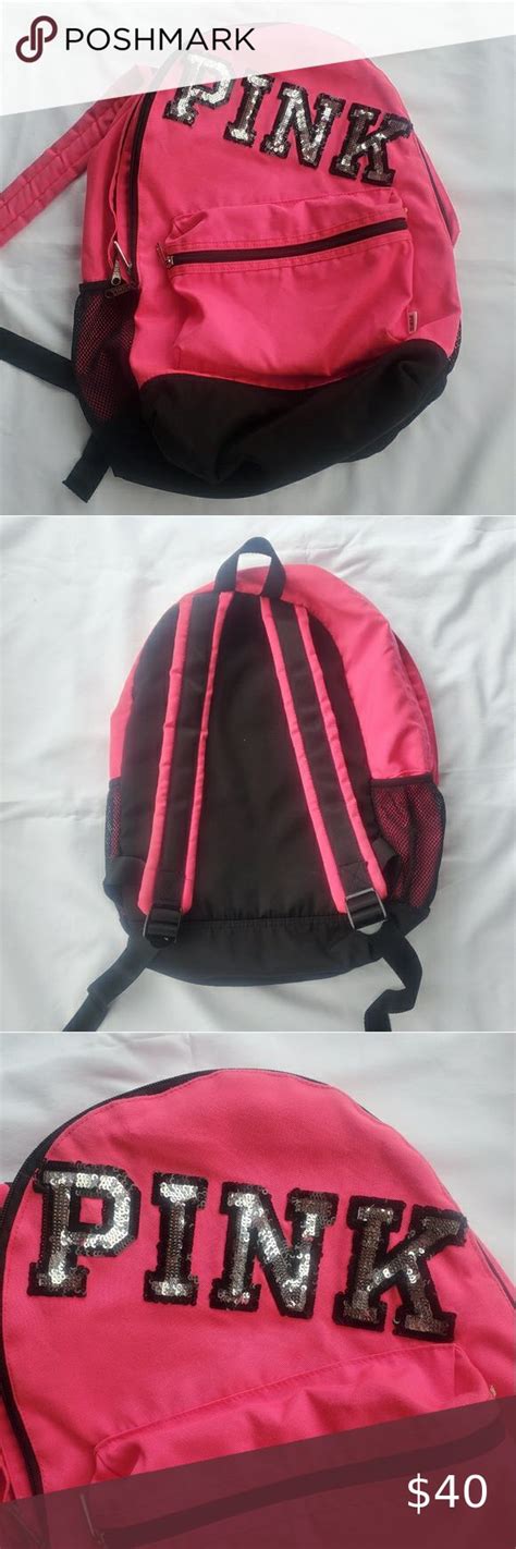 Pink Victoria Secret Sequence Campus Back Campus Backpack Pink Backpack Victorias Secret Pink