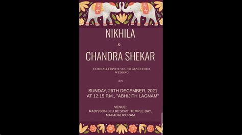 Nikhila Weds Chandrashekar Wedding Live Streaming YouTube