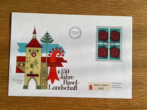 Luxus Brief 150 Jahre Basel Landschaft FDC 26 5 83 4er Block Kaufen