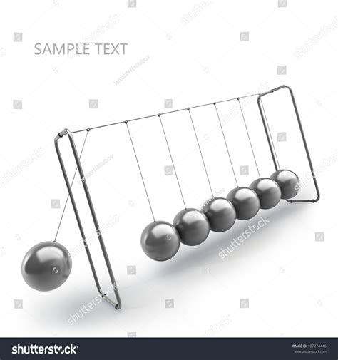 Pendulum With Metal Balls Isolated On White Background 3d Illustration