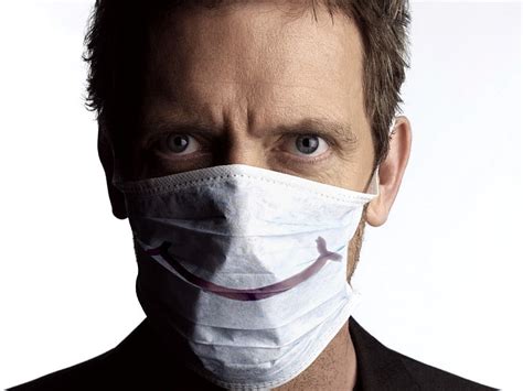 White Mouth Mask House Dr House Hugh Laurie Hd Wallpaper