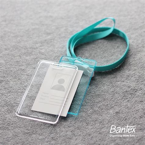 Jual ID Card Holder Bening Ladyard Portrait 8868 Bantex Keplek Lanyard