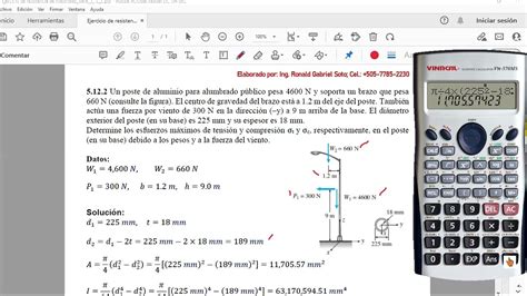 Cálculo de esfuerzos en poste de alumbrado público YouTube
